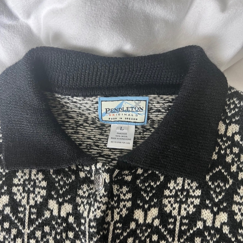 Vintage Pendleton Originals Womens 100% Wool‎ Cardigan Sweater Fair Isle Large - Picture 3 of 12